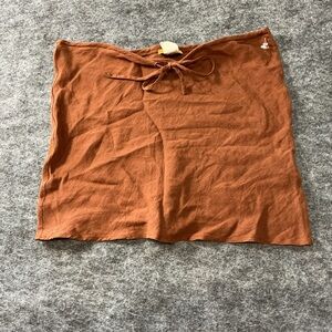 VRG GRL Brown Women’s Tube Top With Tie Detailing Size 8